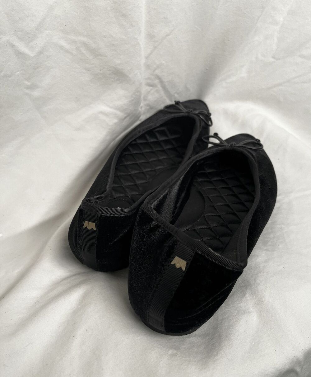 The Hummingbird BIRDIES Velvet Black Flats ballet shoes SIZE US 8.5 - Picture 2 of 7